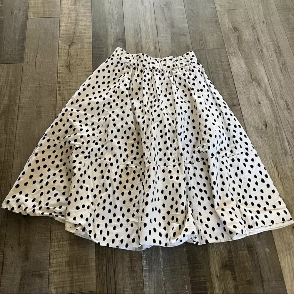 Kate spade leopard dot poplin midi skirt size 0.